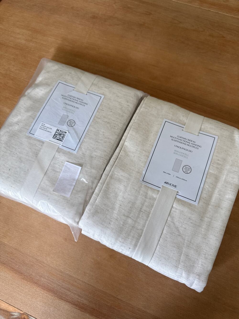 H&M Home NWT Set of 2 Extra Wide Long Curtain Panels 98x118 Natural